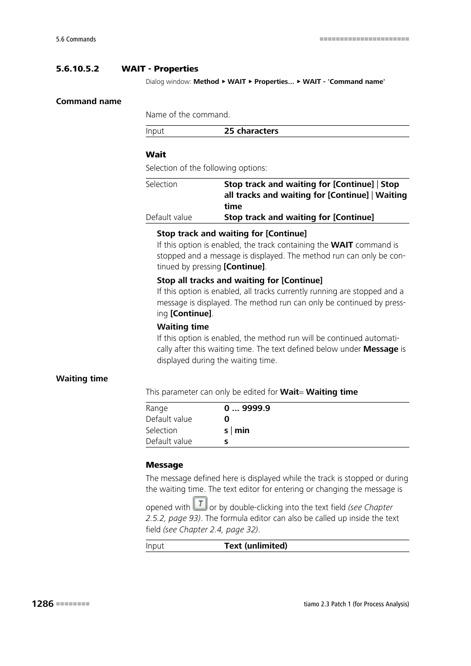 2 wait - properties | Metrohm tiamo 2.3 Patch 1 (process analysis) User Manual | Page 1302 / 1795