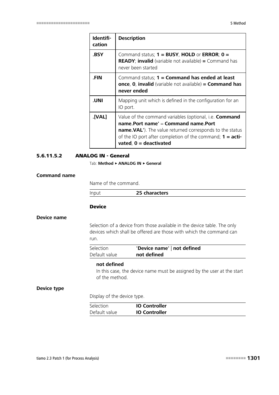2 analog in - general | Metrohm tiamo 2.3 Patch 1 (process analysis) User Manual | Page 1317 / 1795