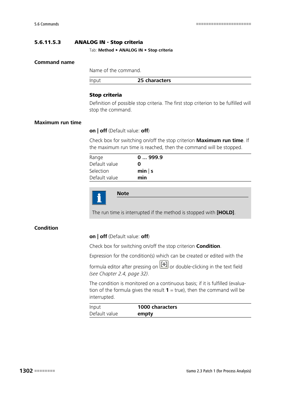 3 analog in - stop criteria | Metrohm tiamo 2.3 Patch 1 (process analysis) User Manual | Page 1318 / 1795