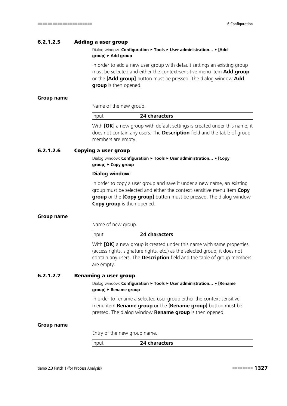 5 adding a user group, 6 copying a user group, 7 renaming a user group | Add user groups, Copy user groups, Rename user groups | Metrohm tiamo 2.3 Patch 1 (process analysis) User Manual | Page 1343 / 1795