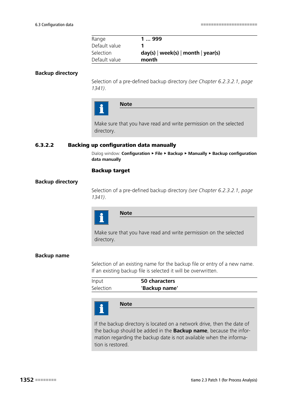 2 backing up configuration data manually, Backup configuration data manually | Metrohm tiamo 2.3 Patch 1 (process analysis) User Manual | Page 1368 / 1795