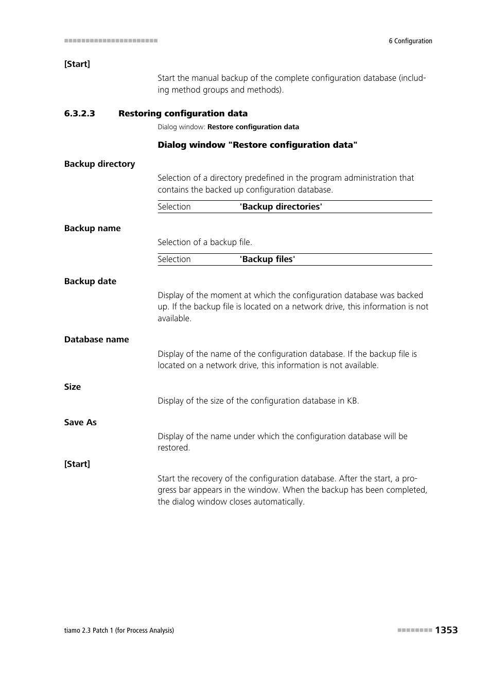 3 restoring configuration data, Restore configuration data | Metrohm tiamo 2.3 Patch 1 (process analysis) User Manual | Page 1369 / 1795