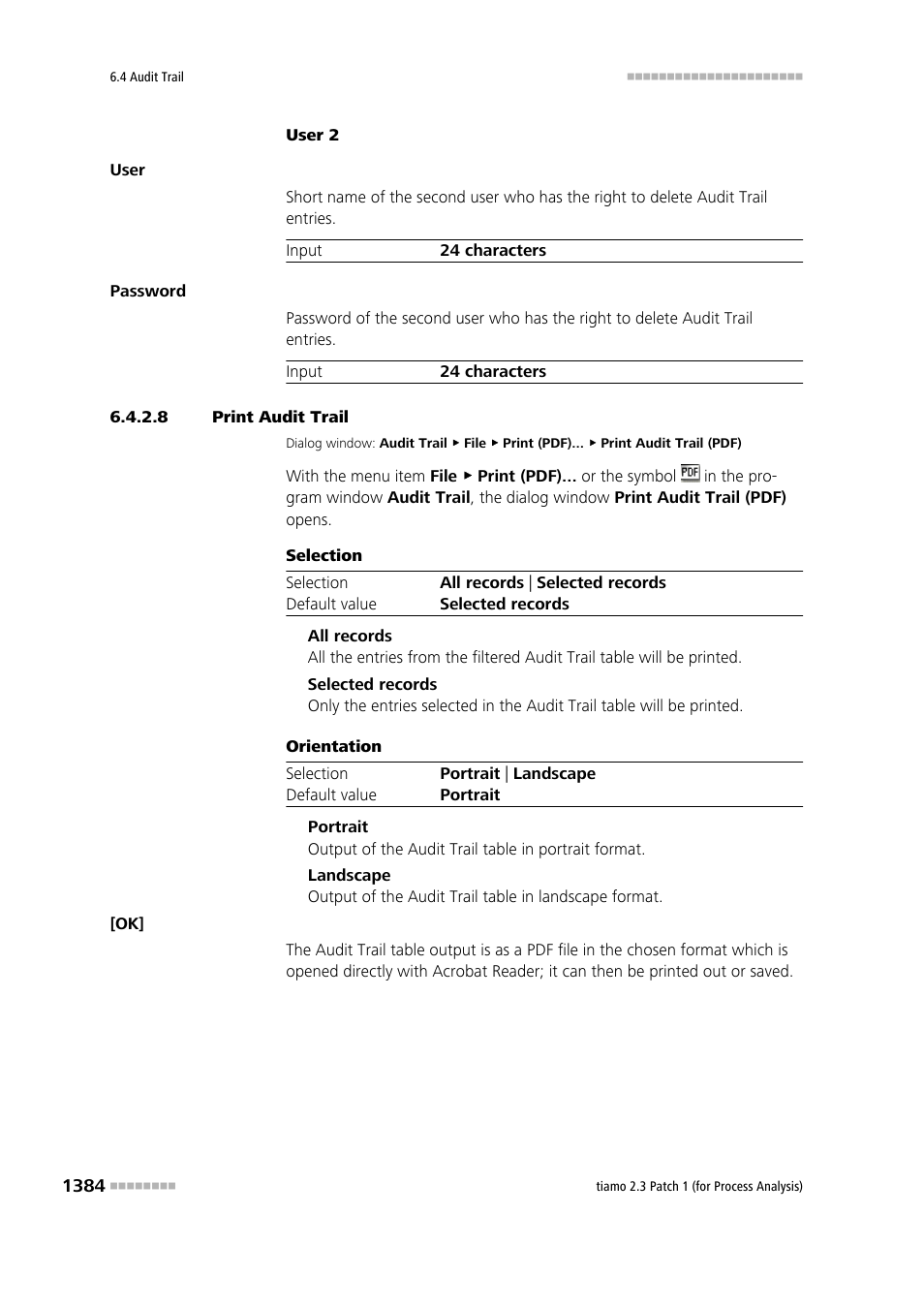 8 print audit trail, Print audit trail | Metrohm tiamo 2.3 Patch 1 (process analysis) User Manual | Page 1400 / 1795
