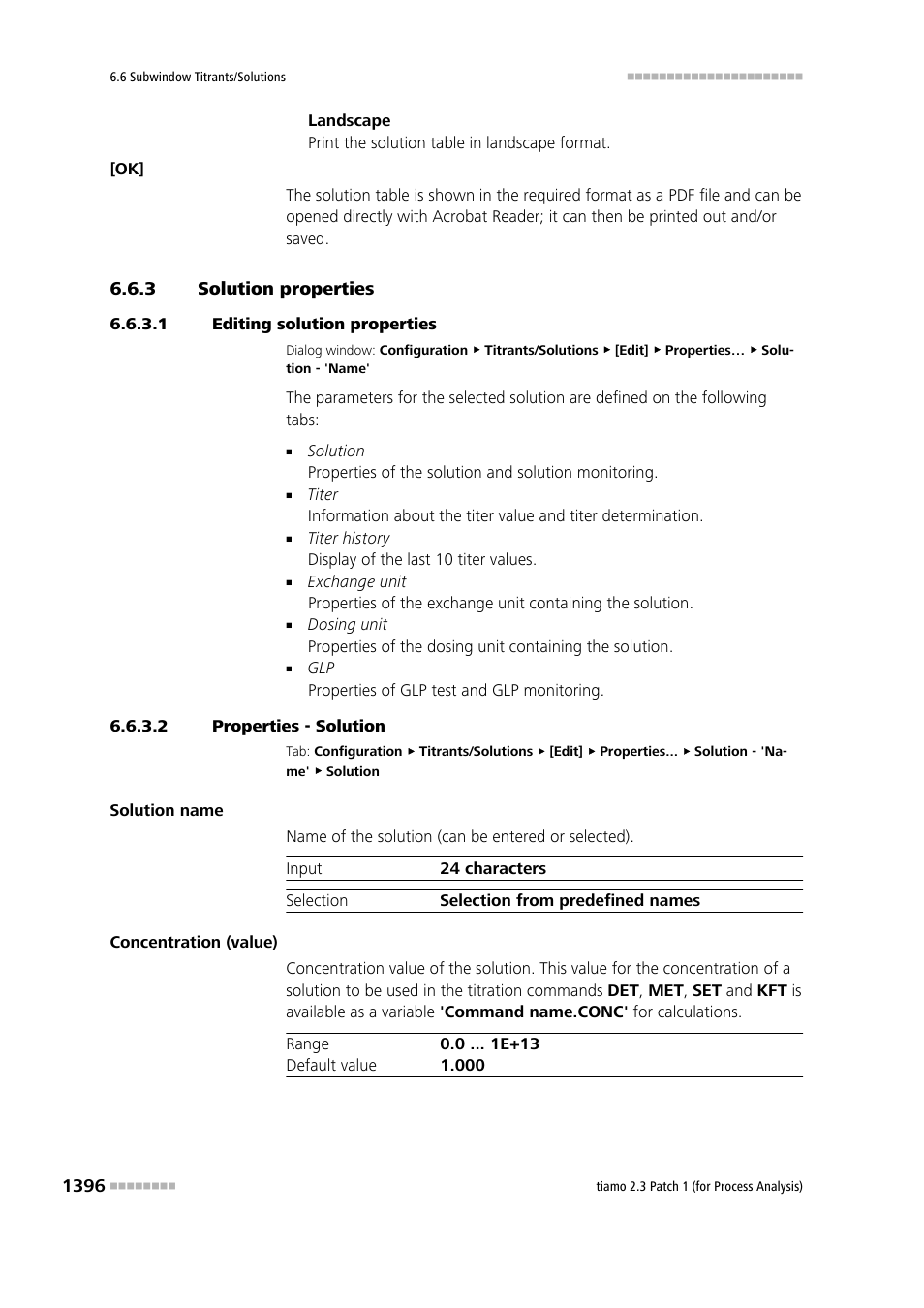 3 solution properties, 1 editing solution properties, 2 properties - solution | Solution properties 6 | Metrohm tiamo 2.3 Patch 1 (process analysis) User Manual | Page 1412 / 1795