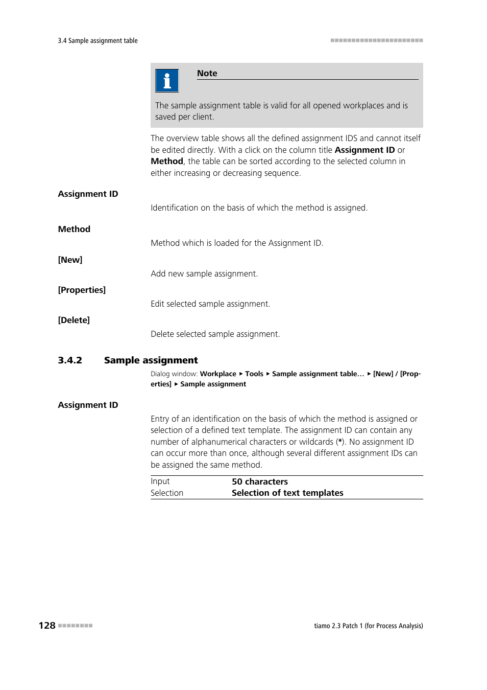 2 sample assignment, Sample assignment | Metrohm tiamo 2.3 Patch 1 (process analysis) User Manual | Page 144 / 1795