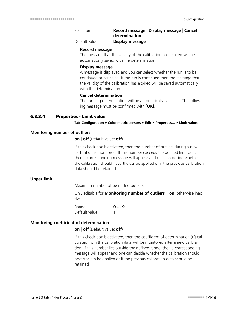 4 properties - limit value, Limit values | Metrohm tiamo 2.3 Patch 1 (process analysis) User Manual | Page 1465 / 1795