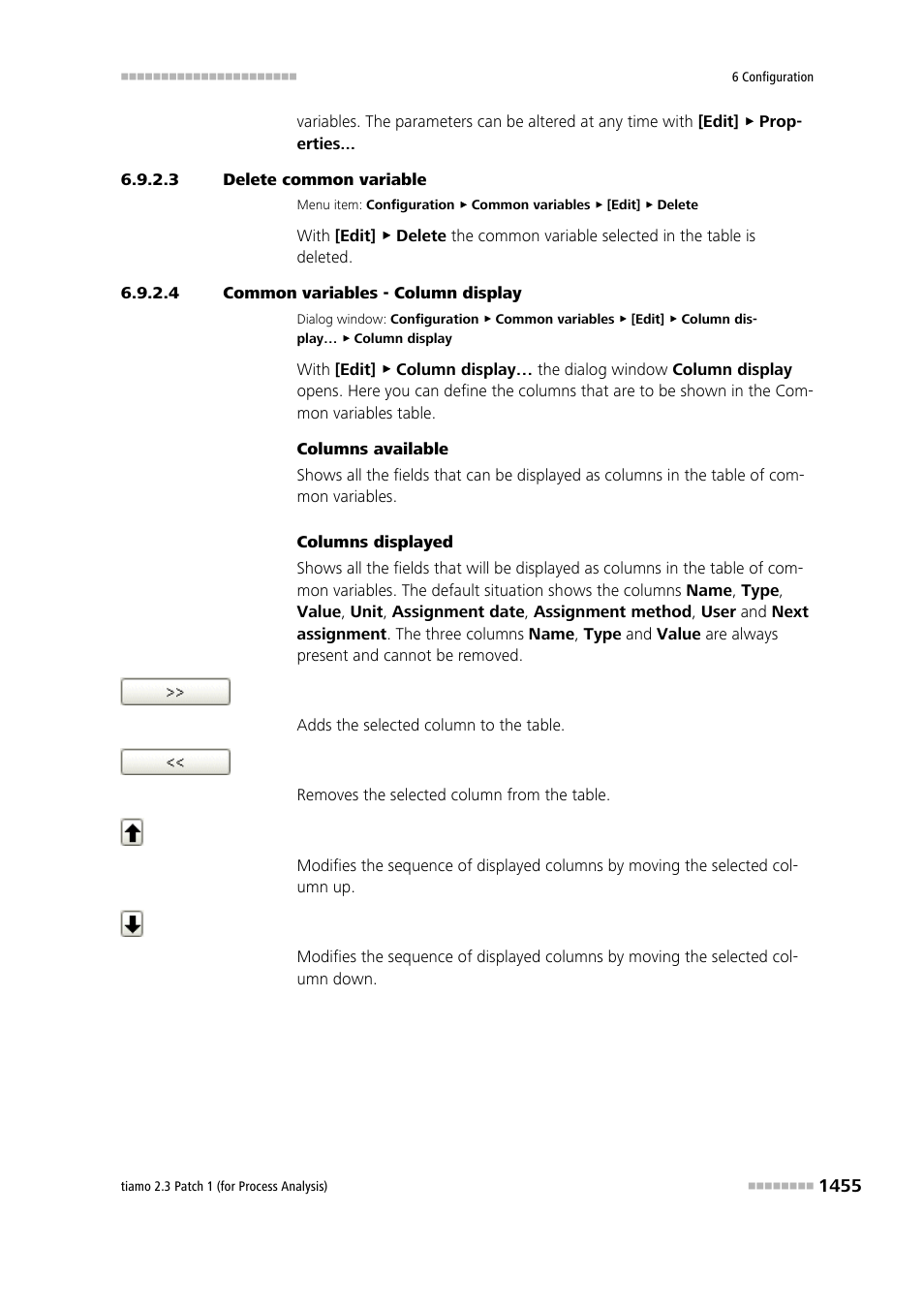 3 delete common variable, 4 common variables - column display | Metrohm tiamo 2.3 Patch 1 (process analysis) User Manual | Page 1471 / 1795