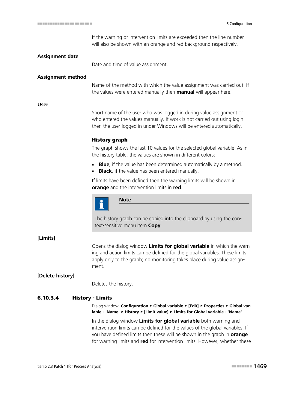 4 history - limits | Metrohm tiamo 2.3 Patch 1 (process analysis) User Manual | Page 1485 / 1795