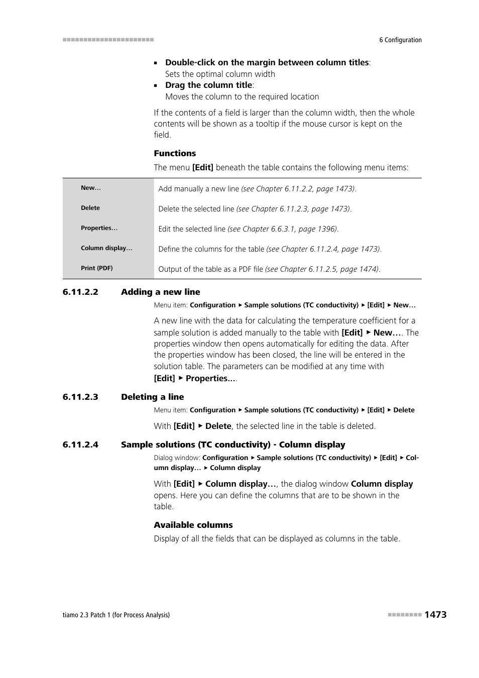 2 adding a new line, 3 deleting a line | Metrohm tiamo 2.3 Patch 1 (process analysis) User Manual | Page 1489 / 1795