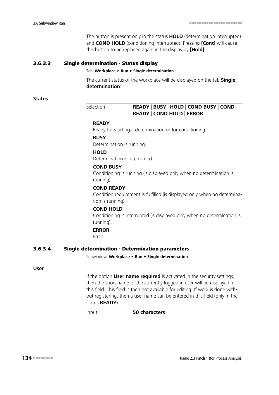 3 single determination - status display, 4 single determination - determination parameters, Single determination - status display | Single determination - determination parameters | Metrohm tiamo 2.3 Patch 1 (process analysis) User Manual | Page 150 / 1795