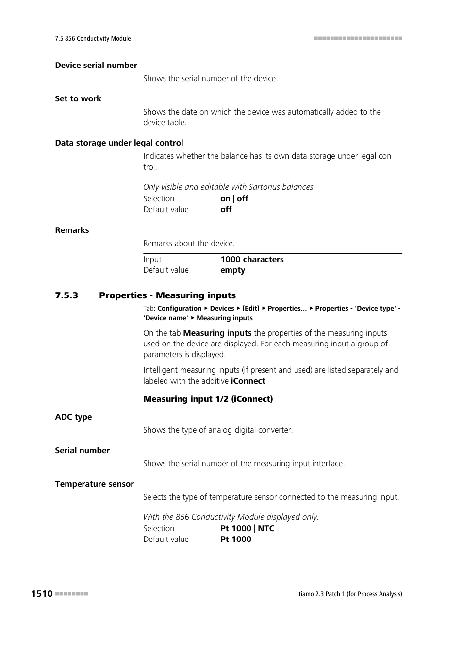 3 properties - measuring inputs, Properties - measuring inputs 0 | Metrohm tiamo 2.3 Patch 1 (process analysis) User Manual | Page 1526 / 1795