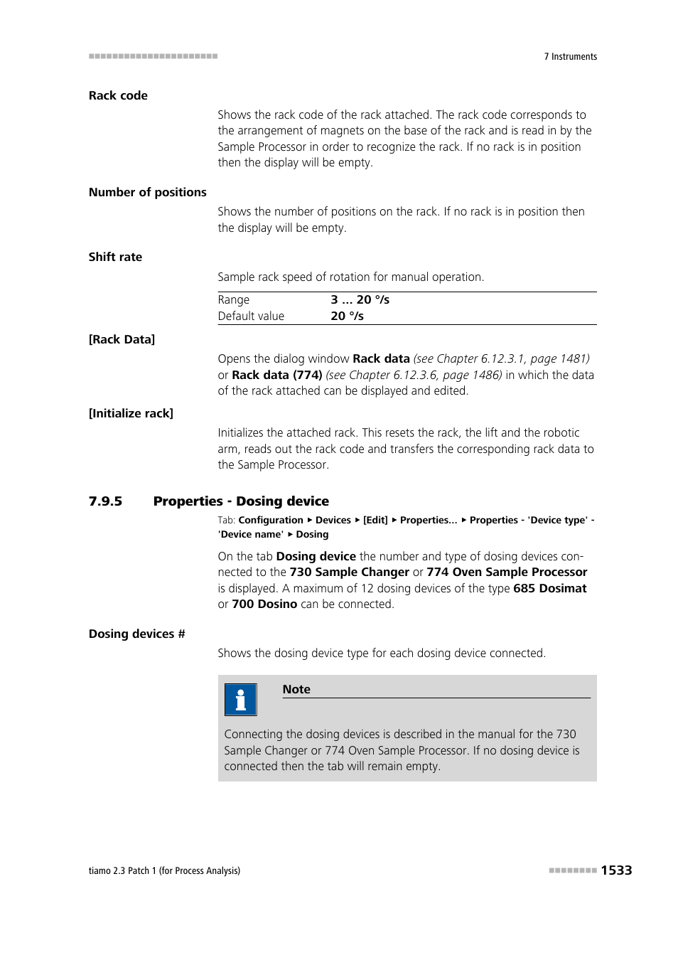 5 properties - dosing device, Properties - dosing device 3 | Metrohm tiamo 2.3 Patch 1 (process analysis) User Manual | Page 1549 / 1795