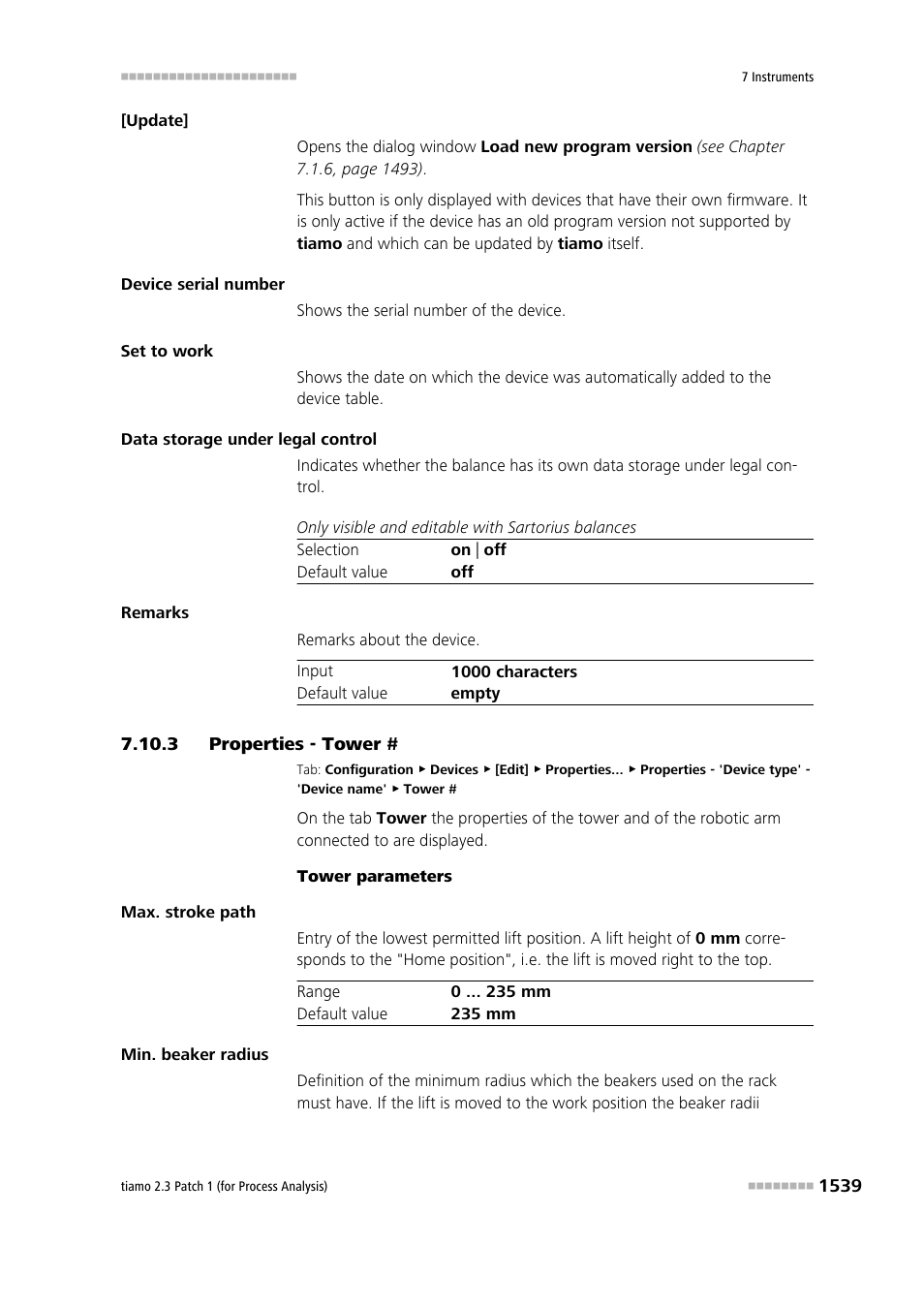 3 properties - tower, Properties - tower # 9, Tower | Metrohm tiamo 2.3 Patch 1 (process analysis) User Manual | Page 1555 / 1795