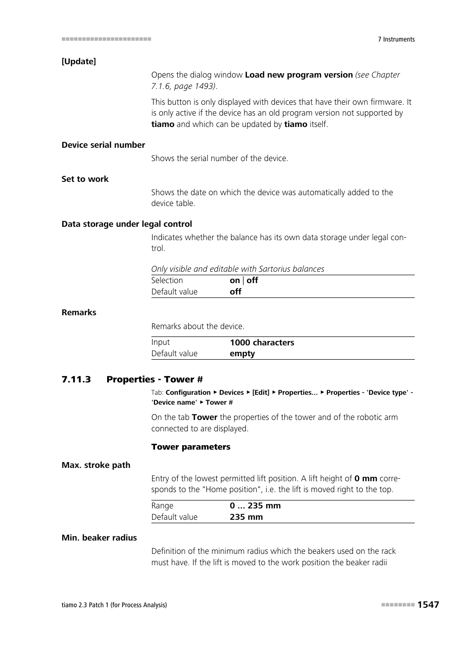 3 properties - tower, Properties - tower # 7 | Metrohm tiamo 2.3 Patch 1 (process analysis) User Manual | Page 1563 / 1795