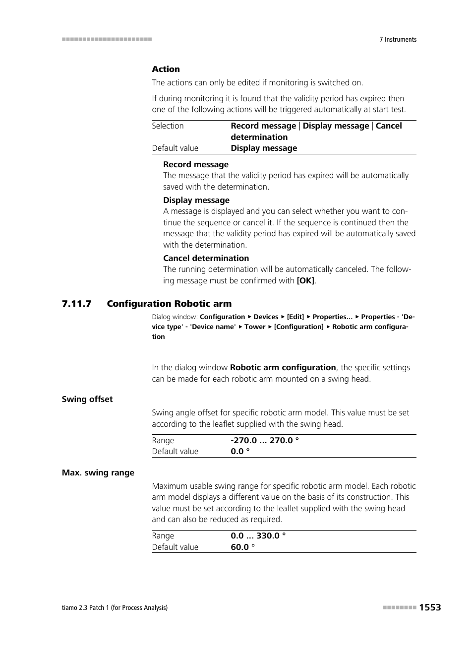 7 configuration robotic arm, Configuration robotic arm 3 | Metrohm tiamo 2.3 Patch 1 (process analysis) User Manual | Page 1569 / 1795