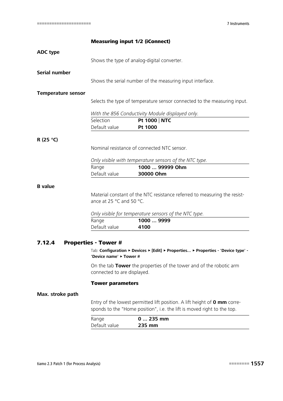 4 properties - tower, Properties - tower # 7 | Metrohm tiamo 2.3 Patch 1 (process analysis) User Manual | Page 1573 / 1795