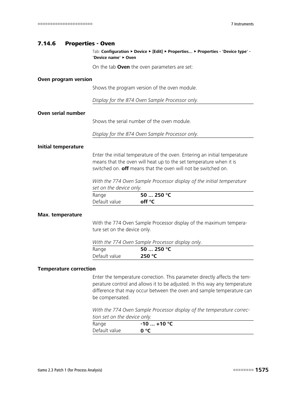 6 properties - oven, Properties - oven 5 | Metrohm tiamo 2.3 Patch 1 (process analysis) User Manual | Page 1591 / 1795