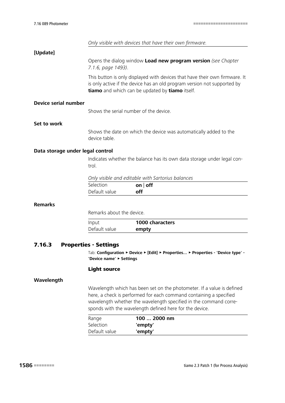3 properties - settings, Properties - settings 6, Settings | Metrohm tiamo 2.3 Patch 1 (process analysis) User Manual | Page 1602 / 1795