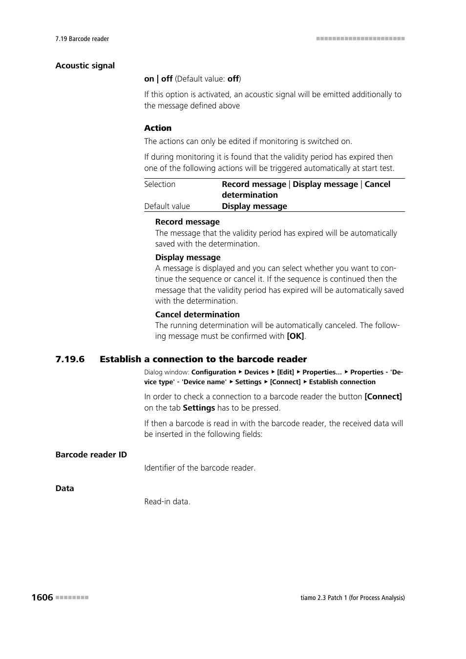 6 establish a connection to the barcode reader, Establish a connection to the barcode reader 6 | Metrohm tiamo 2.3 Patch 1 (process analysis) User Manual | Page 1622 / 1795
