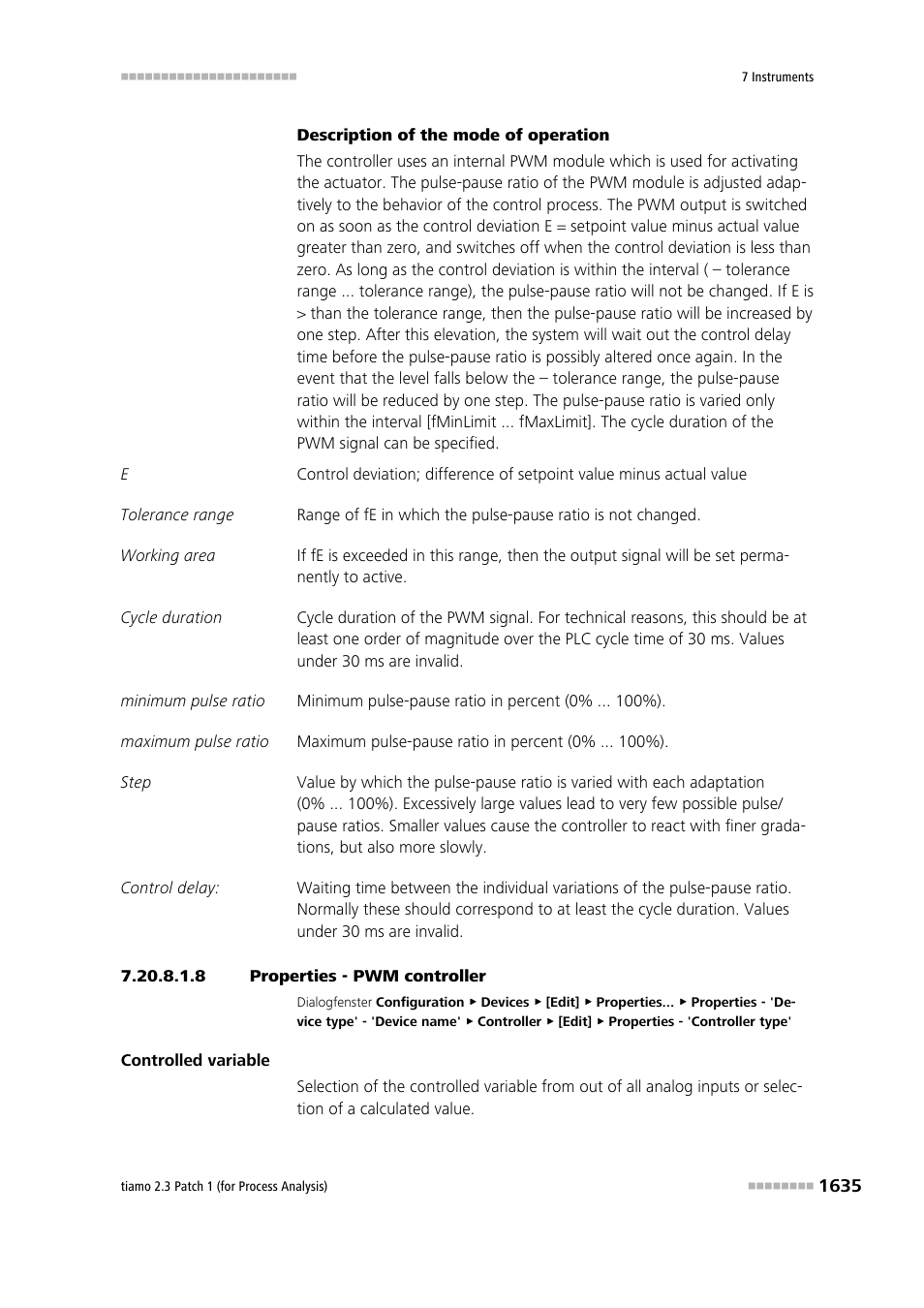 8 properties - pwm controller | Metrohm tiamo 2.3 Patch 1 (process analysis) User Manual | Page 1651 / 1795