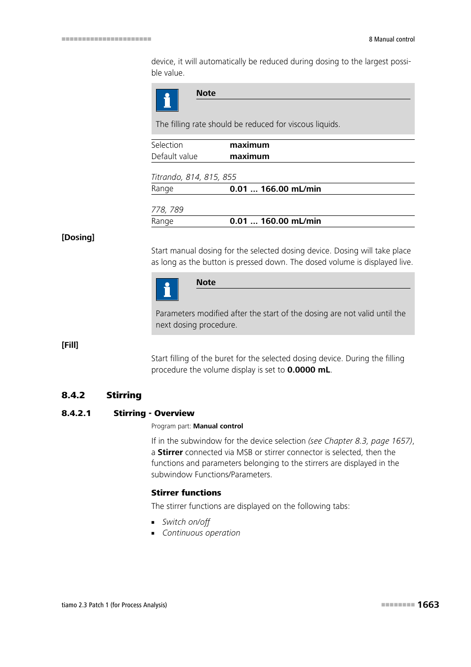 2 stirring, 1 stirring - overview, Stirring 3 | Metrohm tiamo 2.3 Patch 1 (process analysis) User Manual | Page 1679 / 1795
