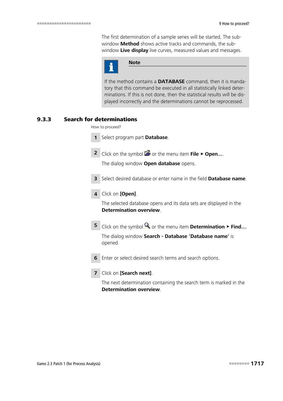 3 search for determinations, Search for determinations 7 | Metrohm tiamo 2.3 Patch 1 (process analysis) User Manual | Page 1733 / 1795