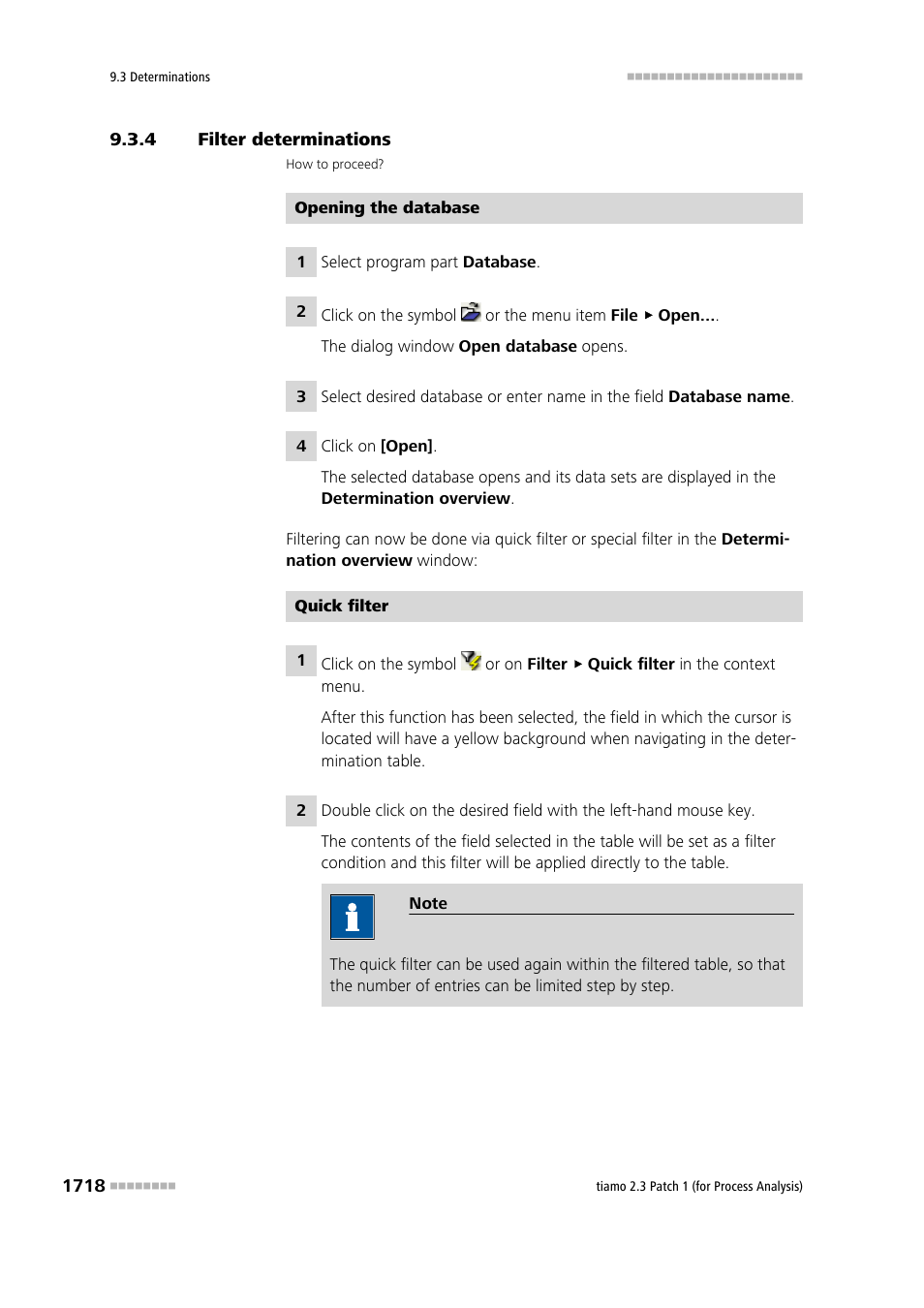 4 filter determinations, Filter determinations 8 | Metrohm tiamo 2.3 Patch 1 (process analysis) User Manual | Page 1734 / 1795