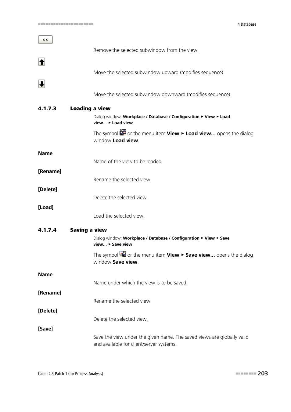 3 loading a view, 4 saving a view | Metrohm tiamo 2.3 Patch 1 (process analysis) User Manual | Page 219 / 1795