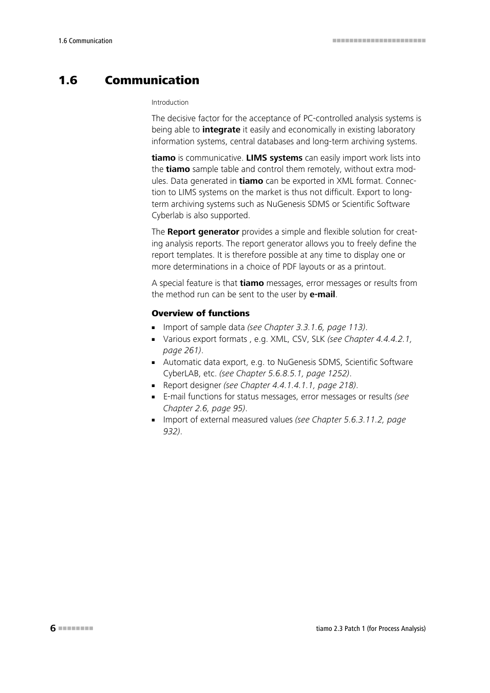 6 communication, Communication, A wide range of import and export functions | Metrohm tiamo 2.3 Patch 1 (process analysis) User Manual | Page 22 / 1795
