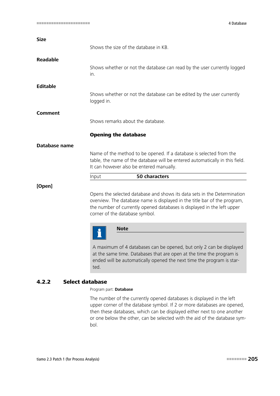 2 select database, Select database | Metrohm tiamo 2.3 Patch 1 (process analysis) User Manual | Page 221 / 1795