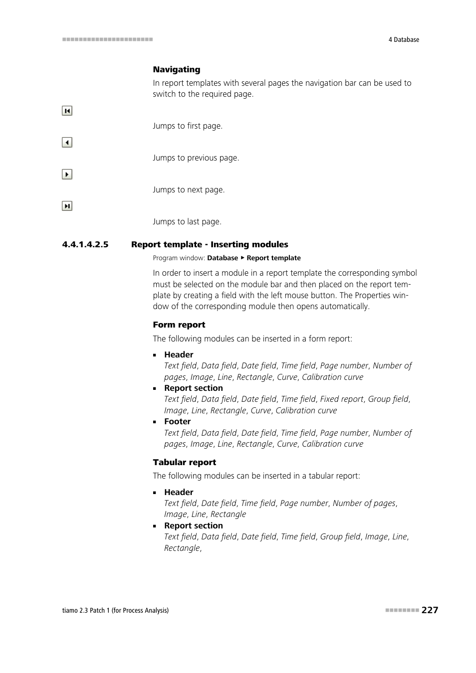 5 report template - inserting modules, Insert modules | Metrohm tiamo 2.3 Patch 1 (process analysis) User Manual | Page 243 / 1795