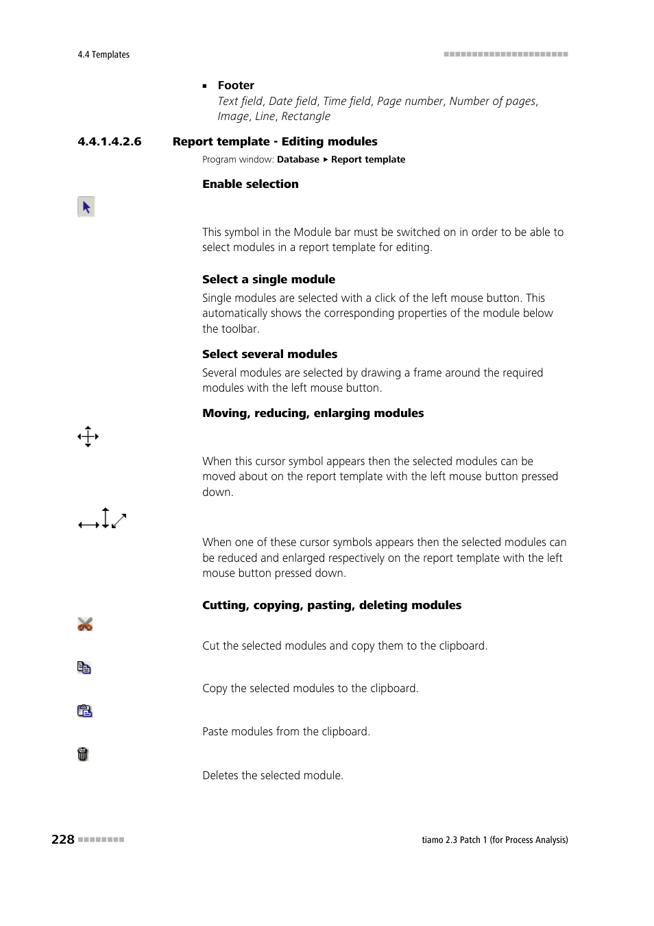 6 report template - editing modules, Edit modules | Metrohm tiamo 2.3 Patch 1 (process analysis) User Manual | Page 244 / 1795