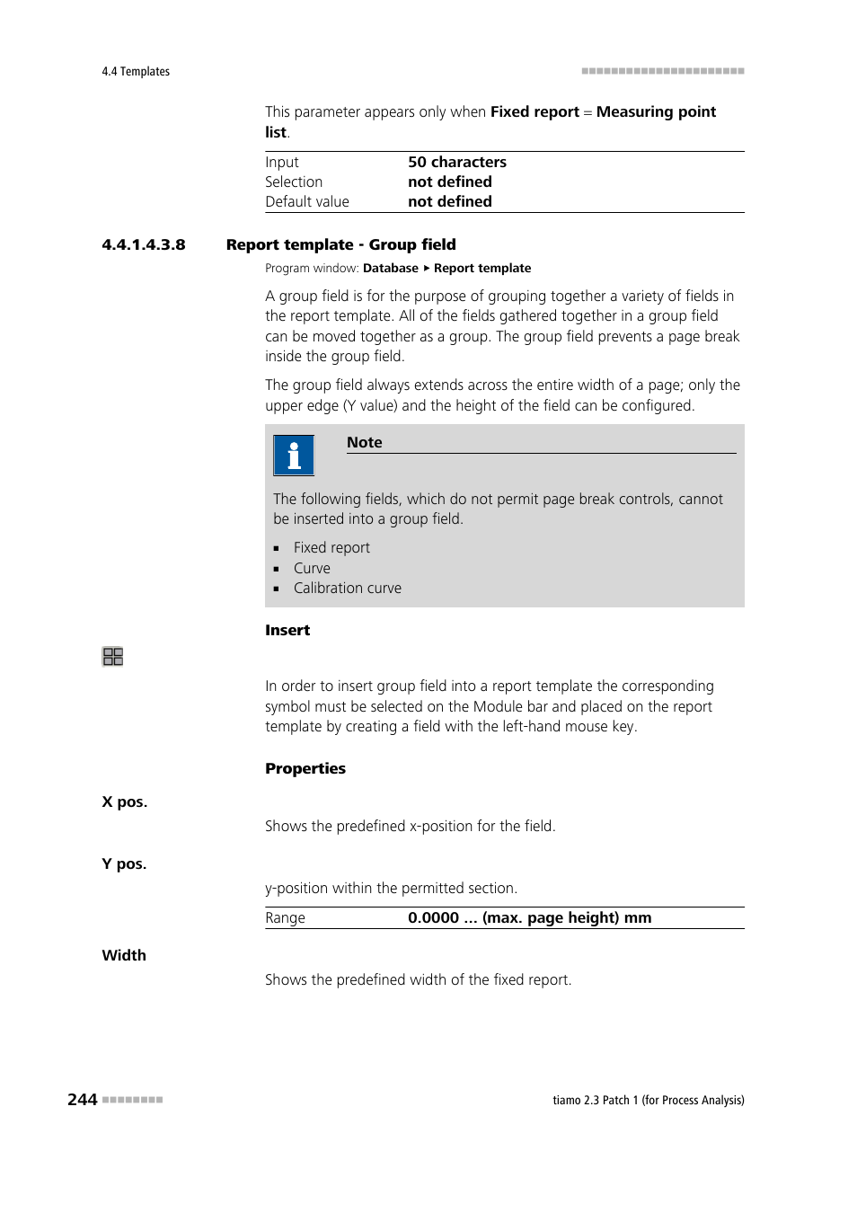8 report template - group field, Group field | Metrohm tiamo 2.3 Patch 1 (process analysis) User Manual | Page 260 / 1795