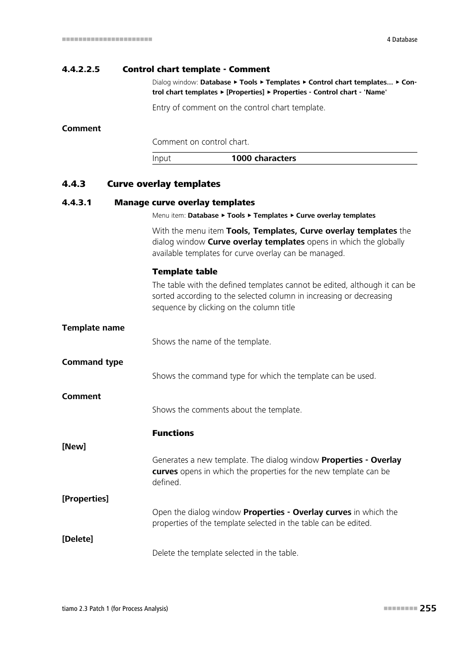 5 control chart template - comment, 3 curve overlay templates, 1 manage curve overlay templates | Curve overlay templates, Edit curve overlay templates, Comment | Metrohm tiamo 2.3 Patch 1 (process analysis) User Manual | Page 271 / 1795
