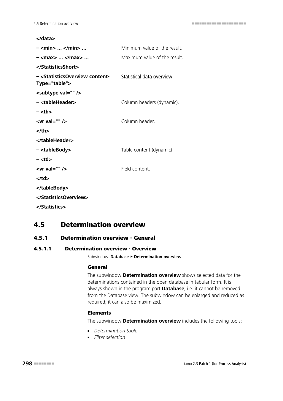 5 determination overview, 1 determination overview - general, 1 determination overview - overview | Determination overview, Determination overview - general | Metrohm tiamo 2.3 Patch 1 (process analysis) User Manual | Page 314 / 1795