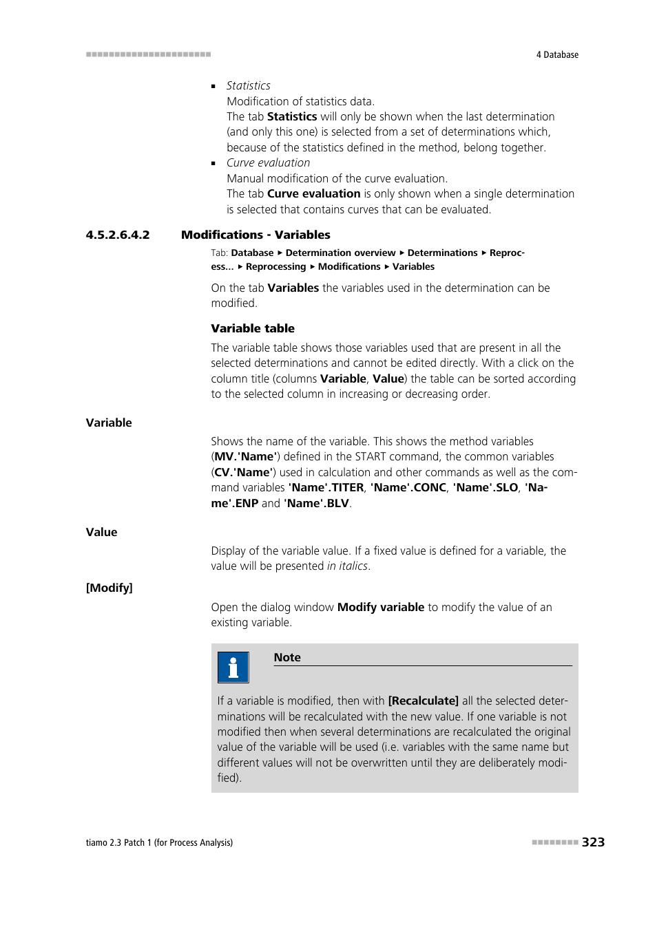 2 modifications - variables | Metrohm tiamo 2.3 Patch 1 (process analysis) User Manual | Page 339 / 1795