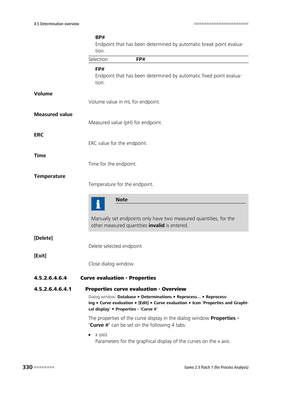 4 curve evaluation - properties, 1 properties curve evaluation - overview | Metrohm tiamo 2.3 Patch 1 (process analysis) User Manual | Page 346 / 1795
