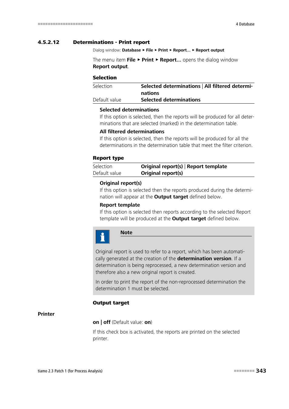 12 determinations - print report, Determinations - print report | Metrohm tiamo 2.3 Patch 1 (process analysis) User Manual | Page 359 / 1795