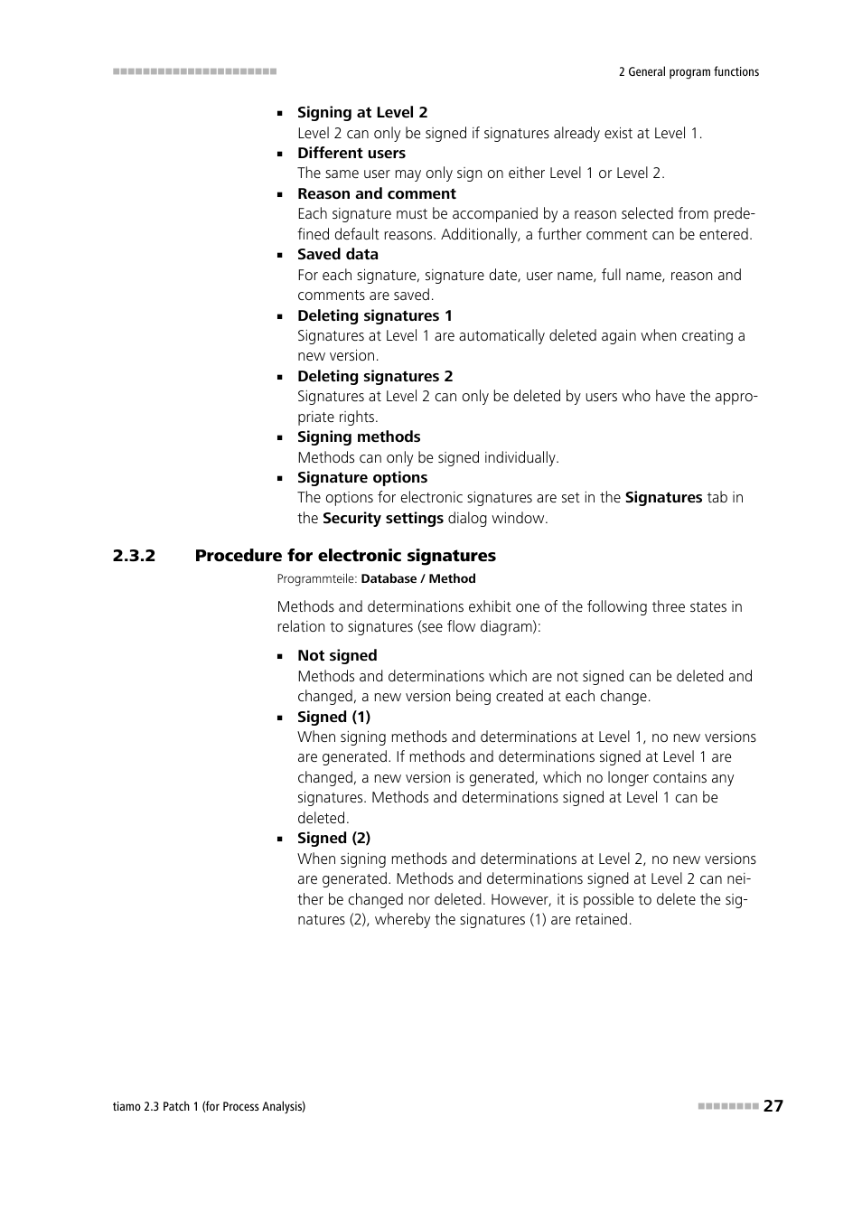 2 procedure for electronic signatures, Procedure for electronic signatures | Metrohm tiamo 2.3 Patch 1 (process analysis) User Manual | Page 43 / 1795