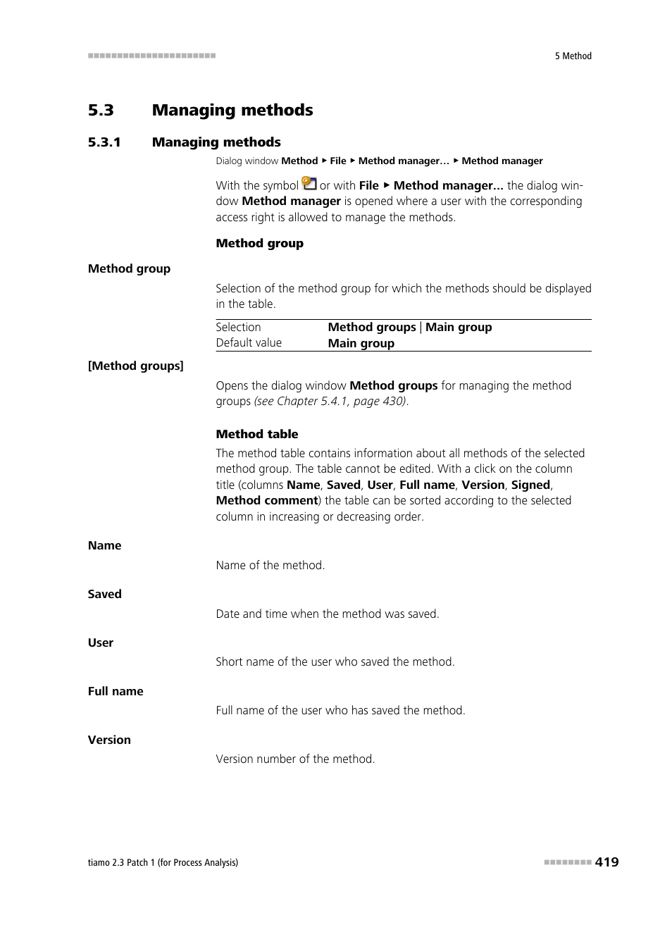 3 managing methods, 1 managing methods, Managing methods | Metrohm tiamo 2.3 Patch 1 (process analysis) User Manual | Page 435 / 1795