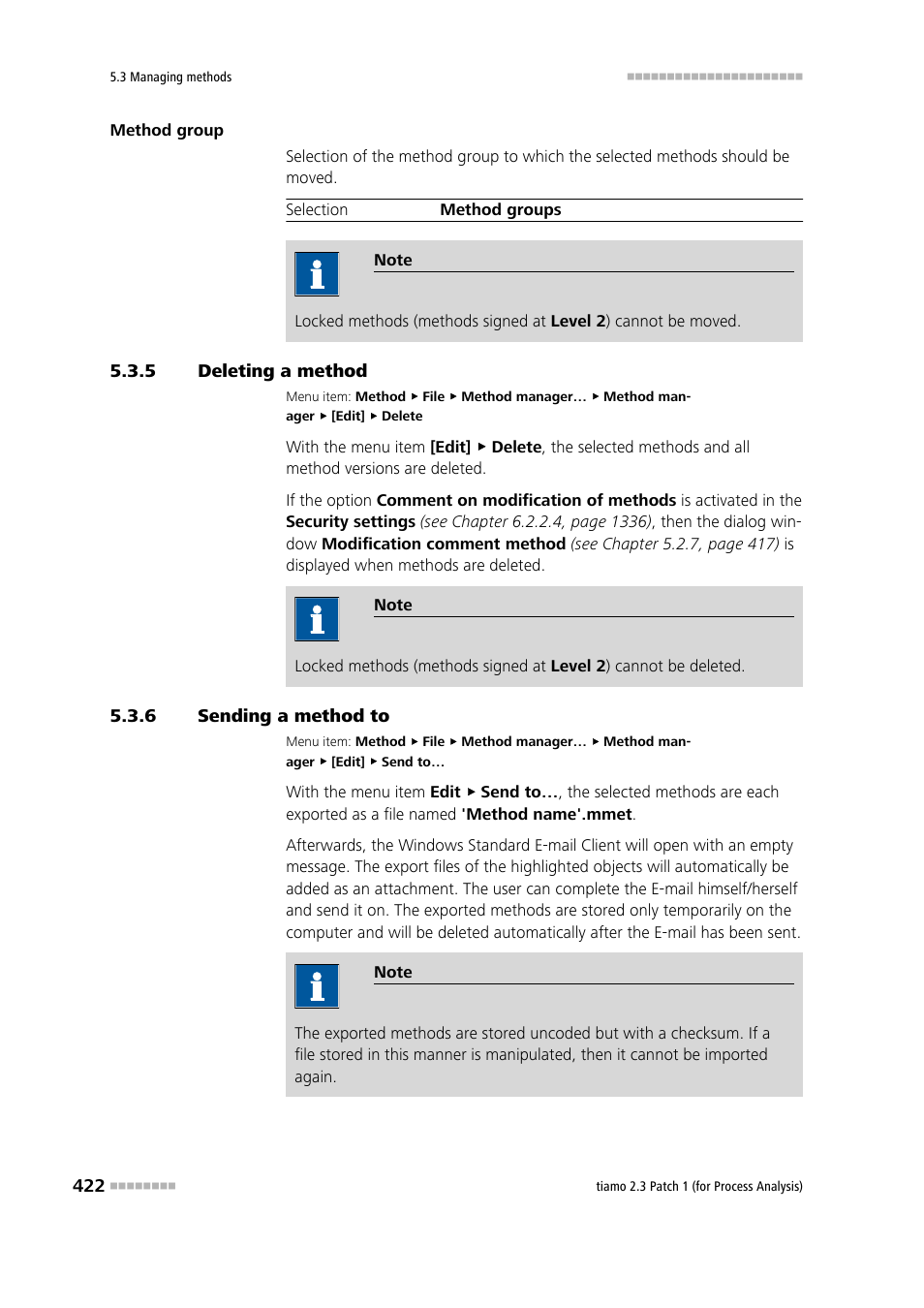 5 deleting a method, 6 sending a method to, Deleting a method | Sending a method to | Metrohm tiamo 2.3 Patch 1 (process analysis) User Manual | Page 438 / 1795