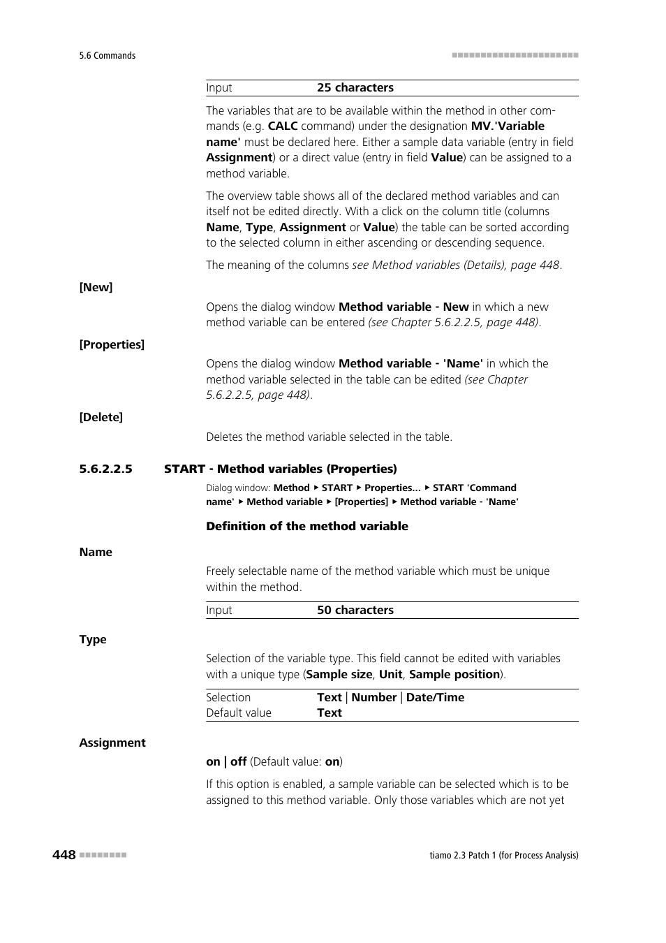 5 start - method variables (properties) | Metrohm tiamo 2.3 Patch 1 (process analysis) User Manual | Page 464 / 1795