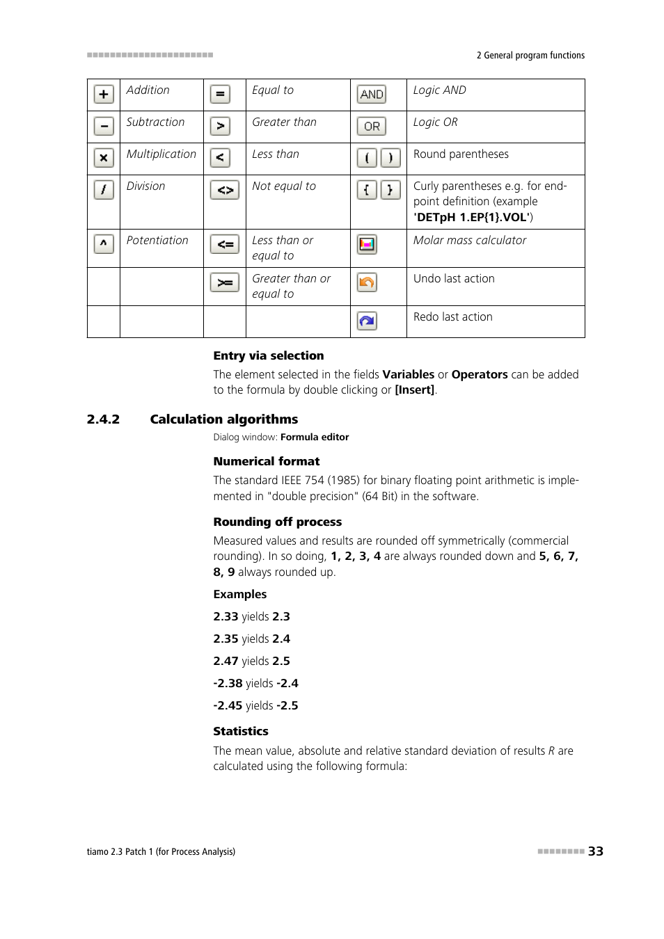 2 calculation algorithms, Calculation algorithms | Metrohm tiamo 2.3 Patch 1 (process analysis) User Manual | Page 49 / 1795