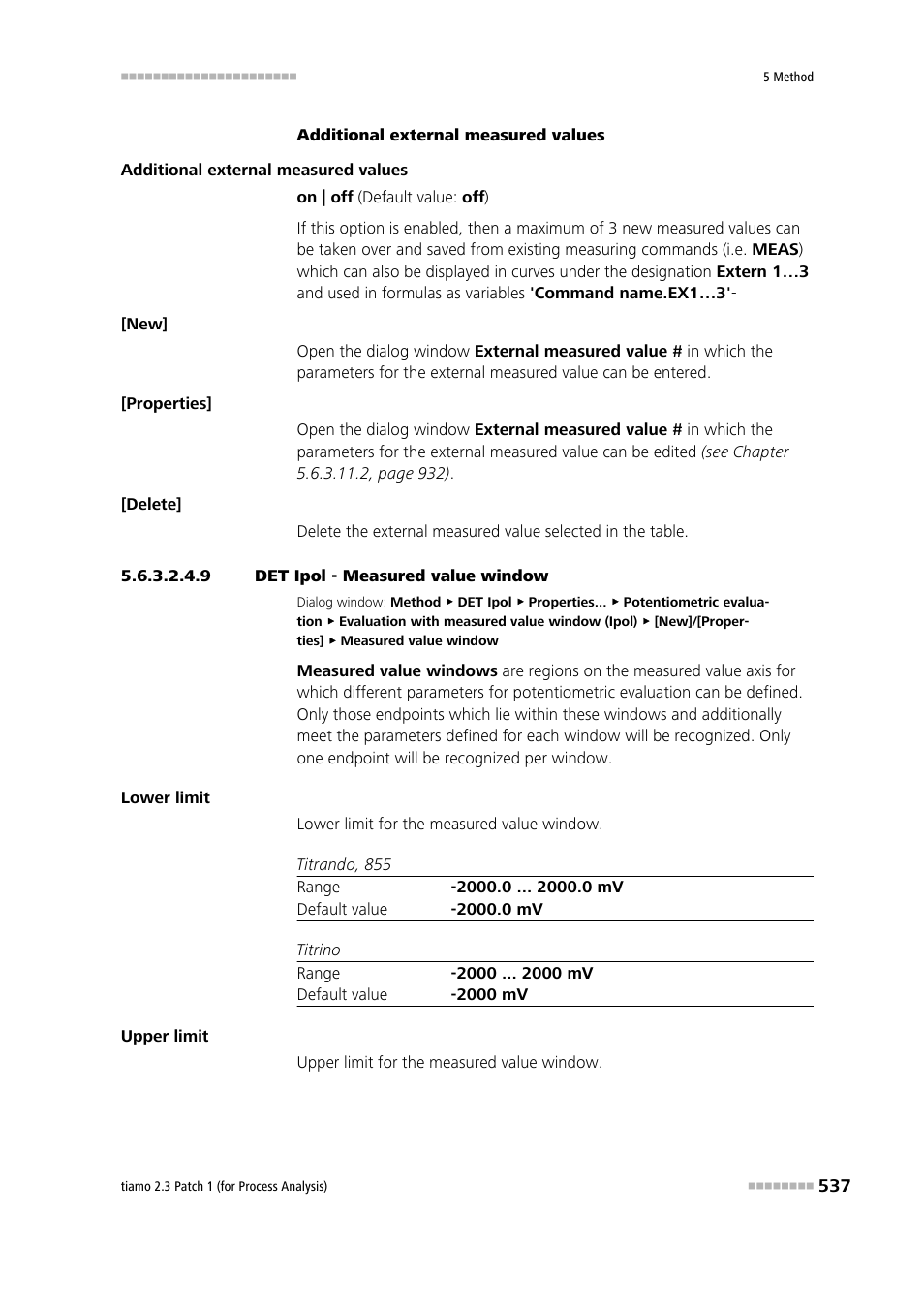 9 det ipol - measured value window | Metrohm tiamo 2.3 Patch 1 (process analysis) User Manual | Page 553 / 1795