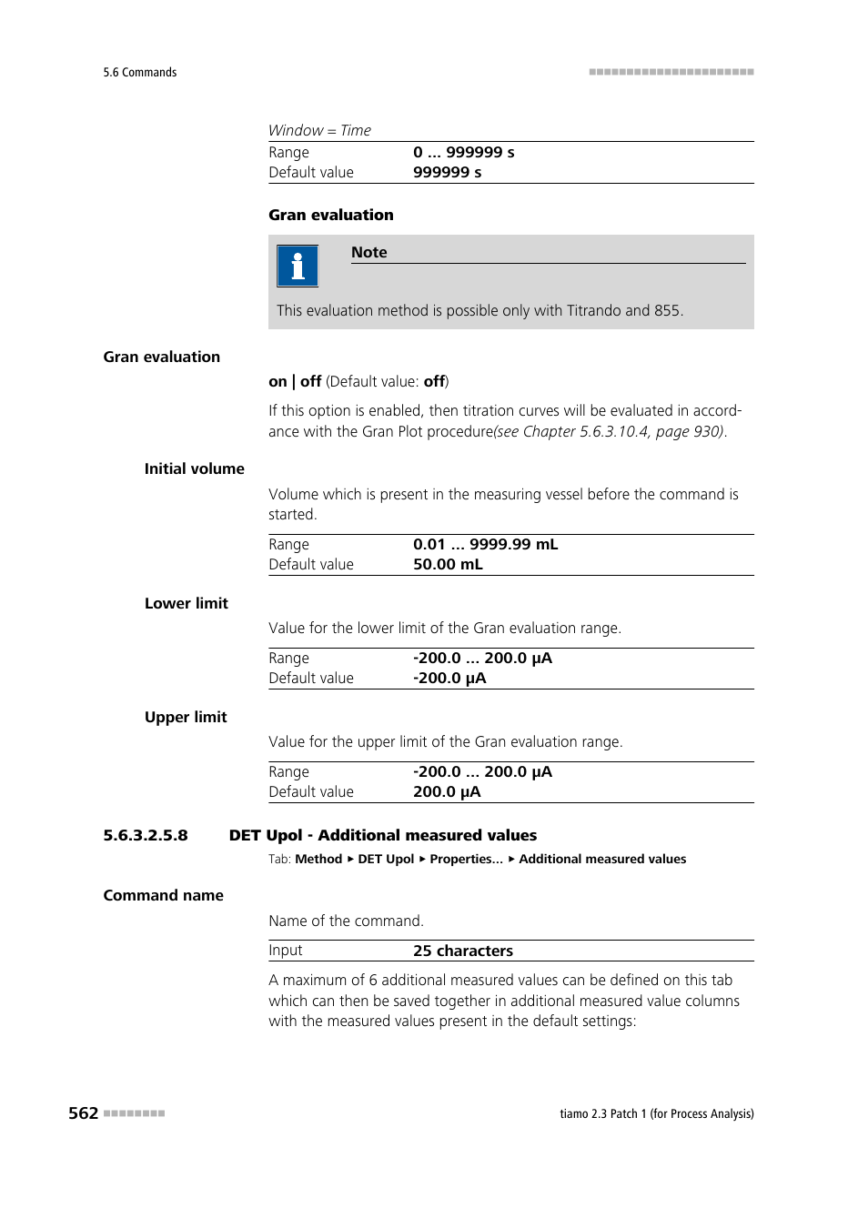 8 det upol - additional measured values, Additional measured values | Metrohm tiamo 2.3 Patch 1 (process analysis) User Manual | Page 578 / 1795