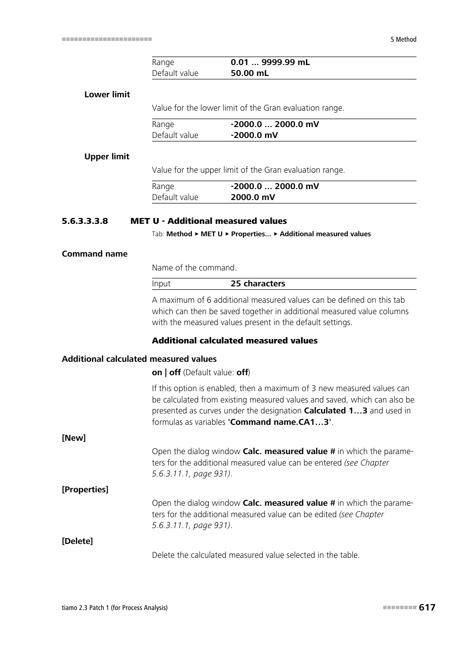 8 met u - additional measured values, Additional measured values | Metrohm tiamo 2.3 Patch 1 (process analysis) User Manual | Page 633 / 1795