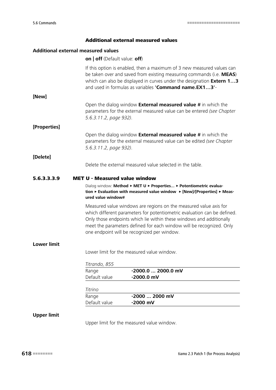 9 met u - measured value window | Metrohm tiamo 2.3 Patch 1 (process analysis) User Manual | Page 634 / 1795