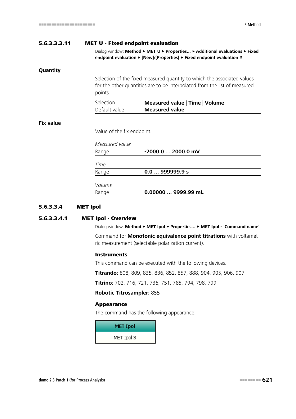 11 met u - fixed endpoint evaluation, 4 met ipol, 1 met ipol - overview | Metrohm tiamo 2.3 Patch 1 (process analysis) User Manual | Page 637 / 1795