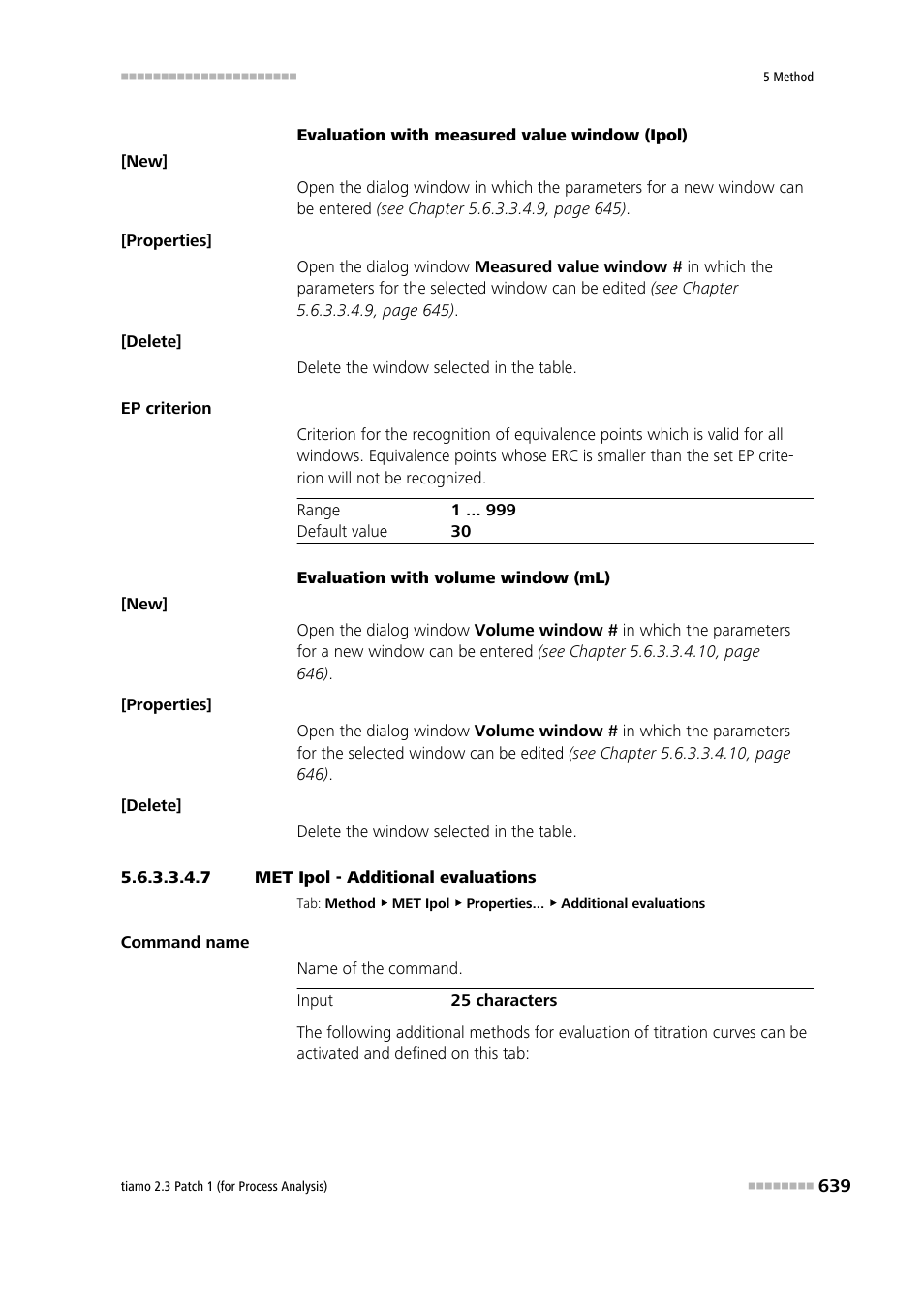 7 met ipol - additional evaluations, Additional evaluations | Metrohm tiamo 2.3 Patch 1 (process analysis) User Manual | Page 655 / 1795
