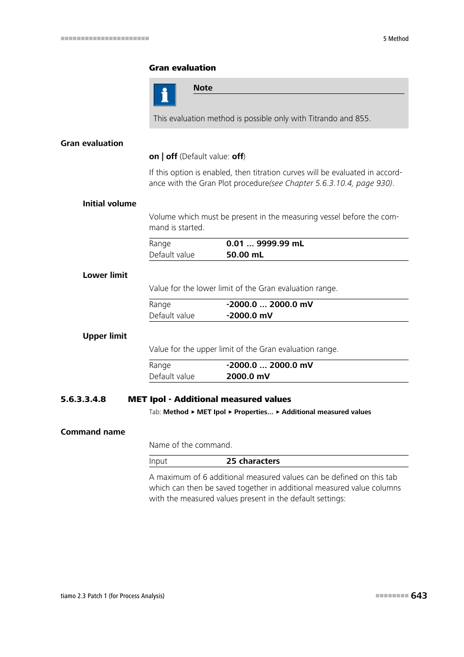 8 met ipol - additional measured values, Additional measured values | Metrohm tiamo 2.3 Patch 1 (process analysis) User Manual | Page 659 / 1795